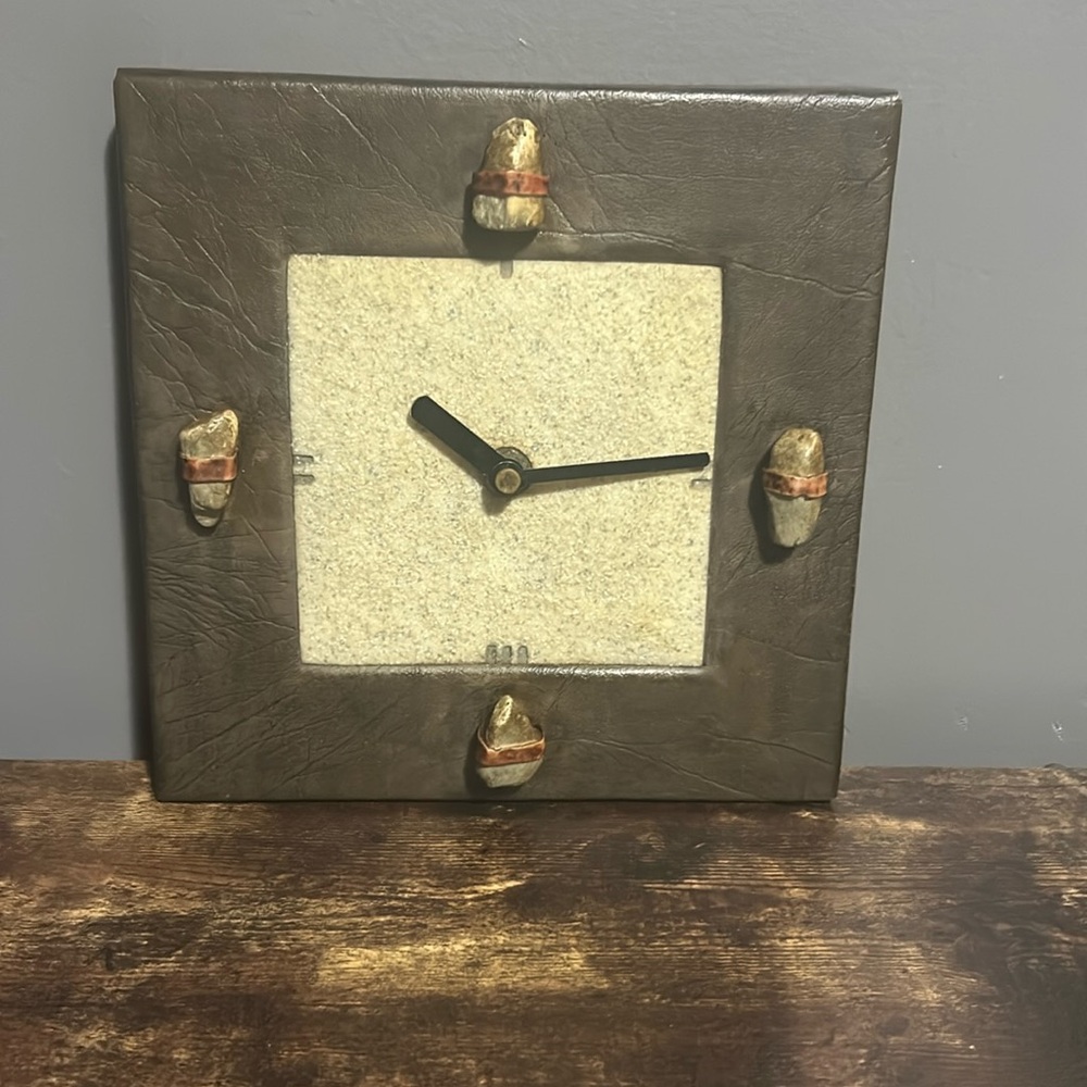 Vintage  Y2K Frameology Clock rock leather